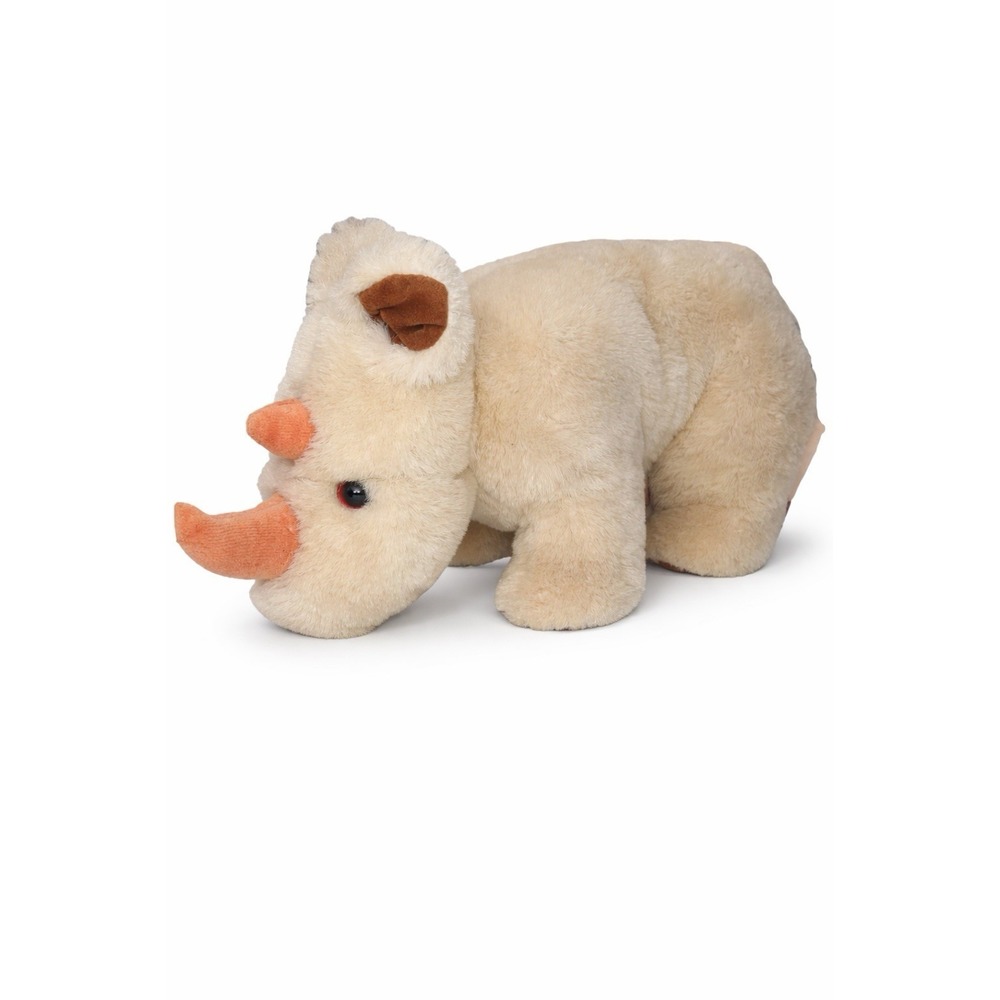 Vintage GUND Rhino Plush 15" Stuffed Animal Toy 1993 Cream White Rare